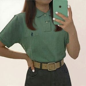 Ralph Lauren Women's Jade Green Classic Fit Polo ~ Size Medium
